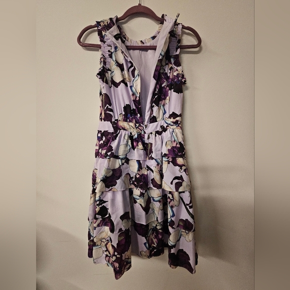Banana Republic Floral Lilac Sleeveless Dress Size 0 - Picture 3 of 10